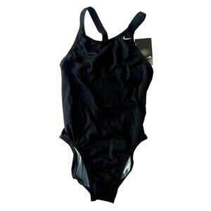 NIKE, SIZE 8, SWIMSUIT, BLACK, LOW BACK, RACER BACK
